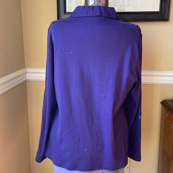 NWOT Purple XL 100 % cotton shirt by Karen Scott - Picture 2 of 5